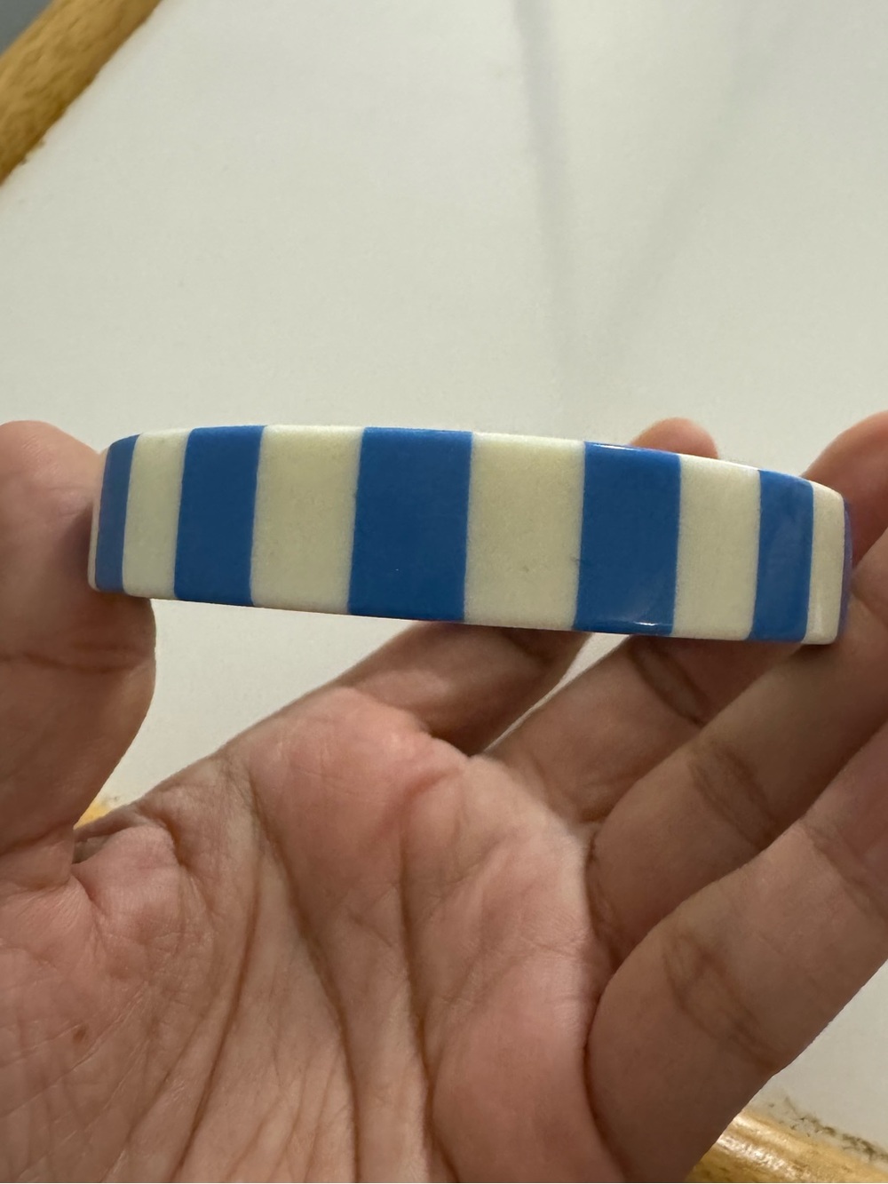 Vintage Striped Lucite Bangle Bracelet